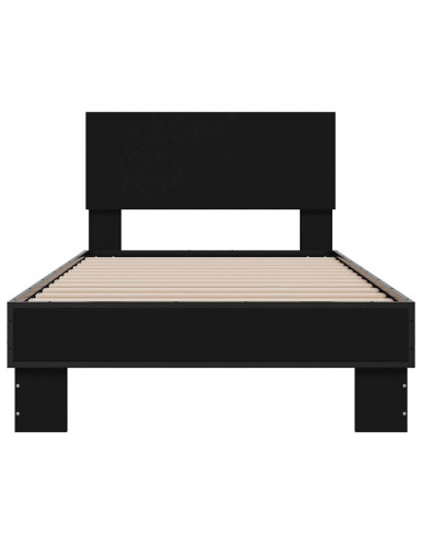 Giroletto Nero 75x190 cm in Legno Multistrato e Metallo