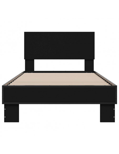 Giroletto Nero 75x190 cm in Legno Multistrato e Metallo