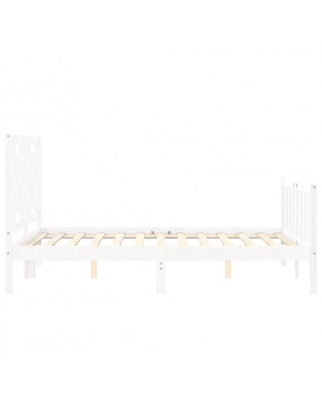 Giroletto con Testiera Bianco 140x200 cm in Legno Massello