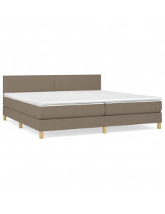 Giroletto a Molle con Materasso Tortora 200x200 cm in Tessuto 2