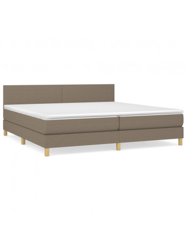 Giroletto a Molle con Materasso Tortora 200x200 cm in Tessuto