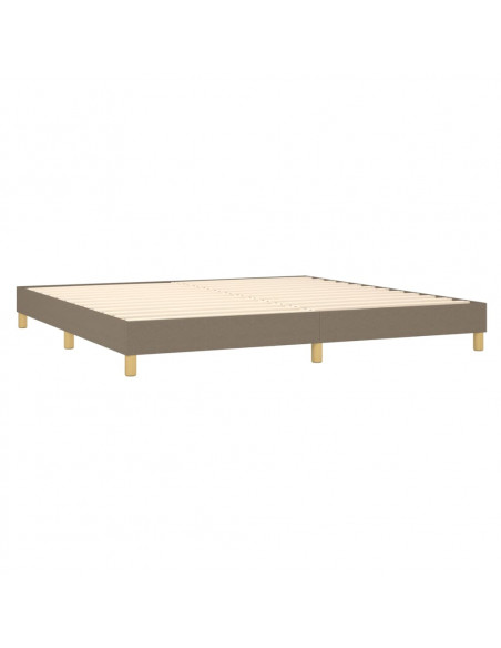 Giroletto a Molle con Materasso Tortora 200x200 cm in Tessuto