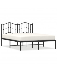 Giroletto con Testiera in Metallo Nero 140x200 cm 2