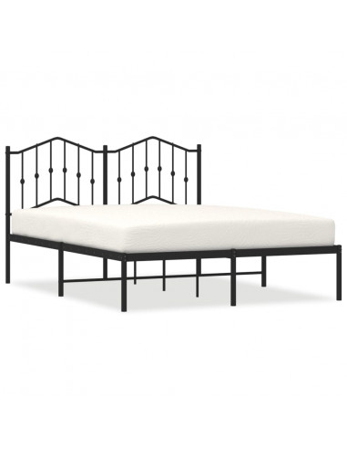 Giroletto con Testiera in Metallo Nero 140x200 cm