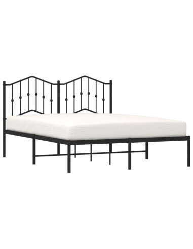 Giroletto con Testiera in Metallo Nero 140x200 cm