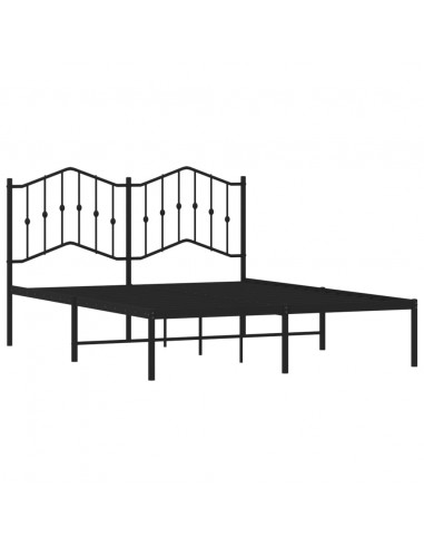 Giroletto con Testiera in Metallo Nero 140x200 cm