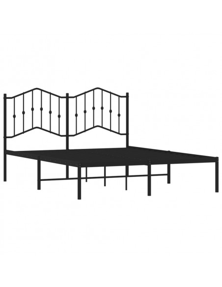 Giroletto con Testiera in Metallo Nero 140x200 cm