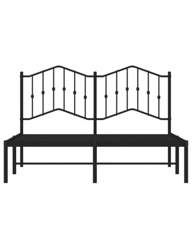 Giroletto con Testiera in Metallo Nero 140x200 cm
