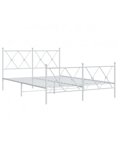 Giroletto con Testiera e Pediera Metallo Bianco 137x190 cm