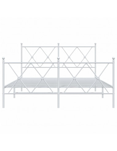 Giroletto con Testiera e Pediera Metallo Bianco 137x190 cm