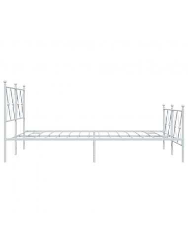 Giroletto con Testiera e Pediera Metallo Bianco 137x190 cm