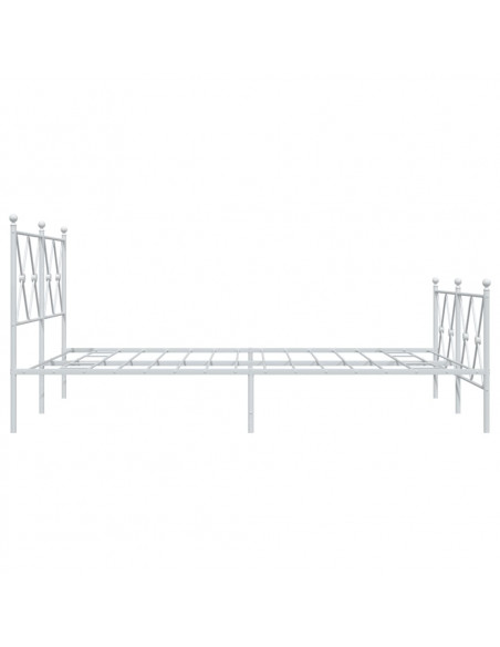 Giroletto con Testiera e Pediera Metallo Bianco 137x190 cm