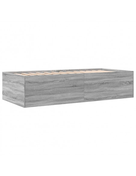 Divano Letto con Cassetti Grigio Sonoma 75x190 cm Multistrato
