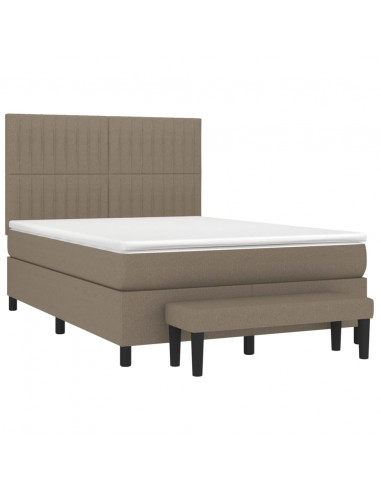 Giroletto a Molle con Materasso Tortora 140x190 cm in Tessuto