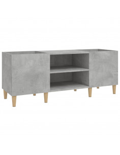 Mobile Porta Dischi Grigio Cemento 121x38x48 Legno Multistrato 2