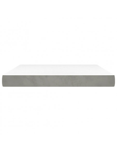 Materasso a Molle Grigio Chiaro 180x200x20 cm in Velluto