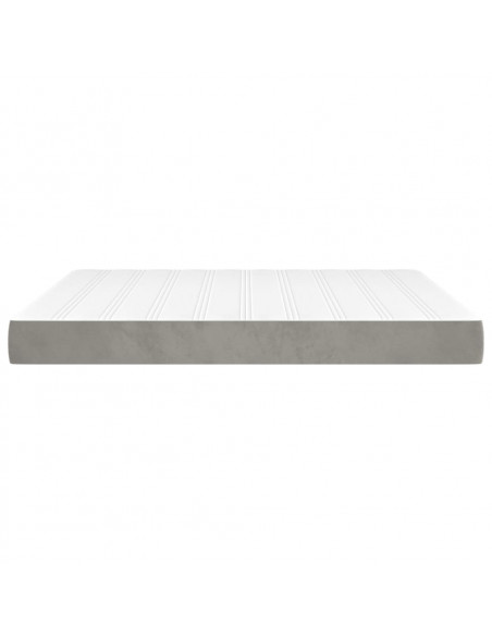 Materasso a Molle Grigio Chiaro 180x200x20 cm in Velluto