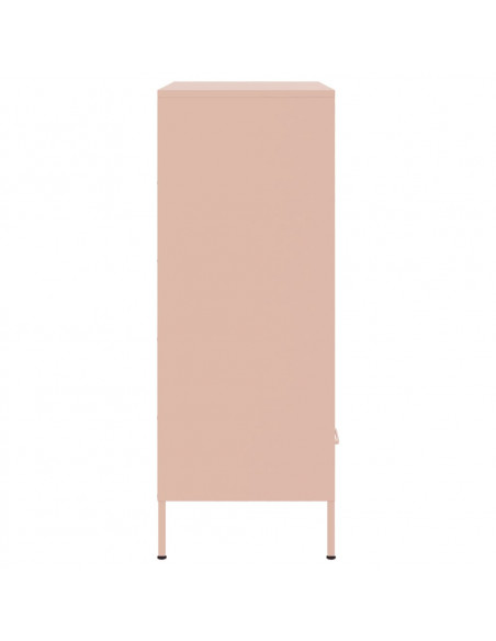 Credenza Rosa 68x39x101,5 cm in Acciaio Laminato a Freddo