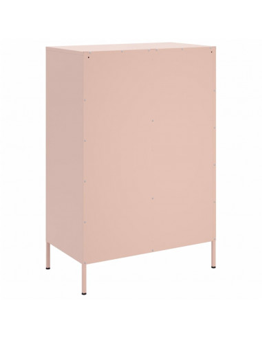 Credenza Rosa 68x39x101,5 cm in Acciaio Laminato a Freddo