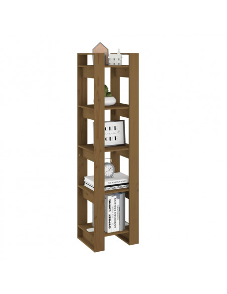 Libreria/Divisorio Miele 41x35x160 cm in Legno Massello di Pino