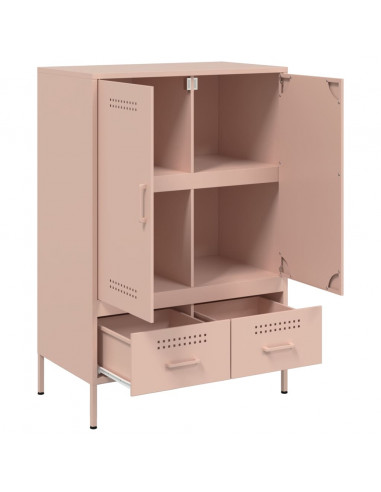 Credenza Rosa 68x39x101,5 cm in Acciaio Laminato a Freddo