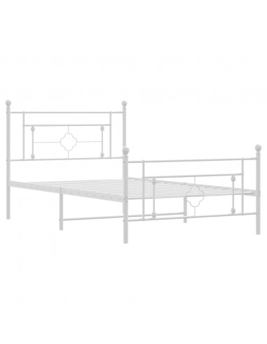 Giroletto con Testiera e Pediera Metallo Bianco 107x203 cm