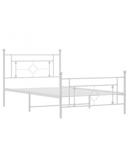 Giroletto con Testiera e Pediera Metallo Bianco 107x203 cm