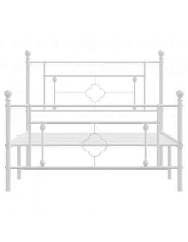 Giroletto con Testiera e Pediera Metallo Bianco 107x203 cm