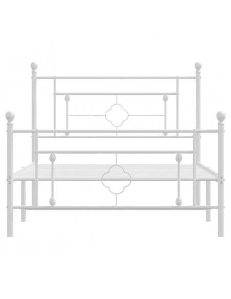 Giroletto con Testiera e Pediera Metallo Bianco 107x203 cm