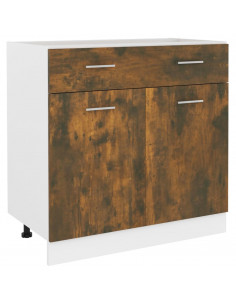 Mobile con Cassetto Rovere Fumo 80x46x81,5 cm Legno Multistrato 2