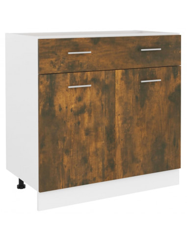 Mobile con Cassetto Rovere Fumo 80x46x81,5 cm Legno Multistrato