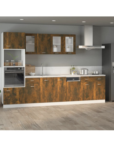 Mobile con Cassetto Rovere Fumo 80x46x81,5 cm Legno Multistrato