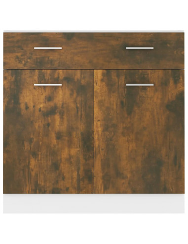 Mobile con Cassetto Rovere Fumo 80x46x81,5 cm Legno Multistrato