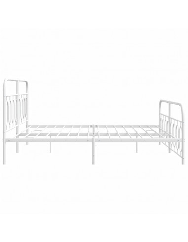 Giroletto con Testiera e Pediera Metallo Bianco 180x200 cm