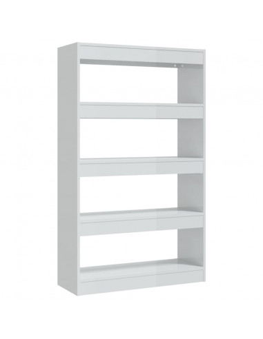 Libreria/Divisorio Bianco Lucido 80x30x135 cm in Truciolato