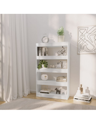 Libreria/Divisorio Bianco Lucido 80x30x135 cm in Truciolato