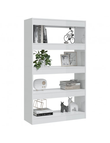 Libreria/Divisorio Bianco Lucido 80x30x135 cm in Truciolato