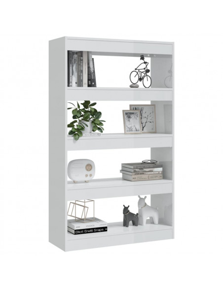 Libreria/Divisorio Bianco Lucido 80x30x135 cm in Truciolato