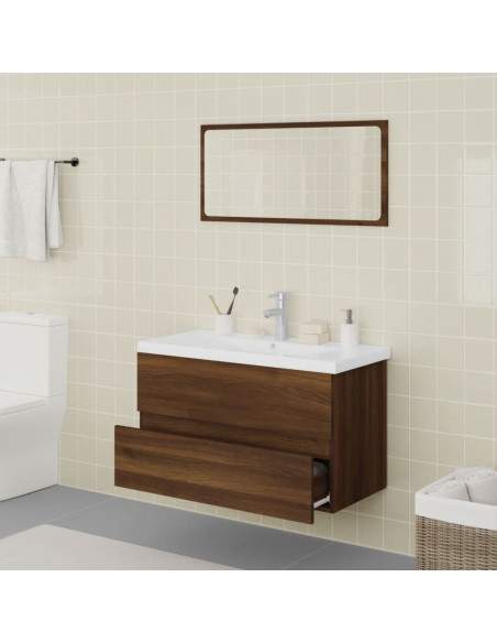 Set Mobili da Bagno Rovere Marrone in Legno Multistrato