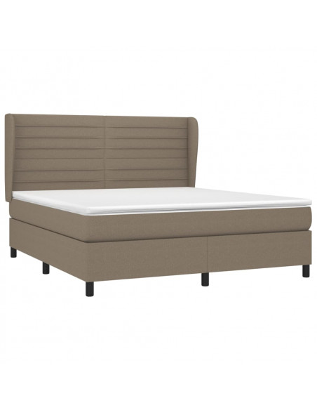 Giroletto a Molle con Materasso Tortora 160x200 cm in Tessuto