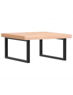 Ripiano a Parete per Lavabo in Acciaio e Massello di Faggio 2