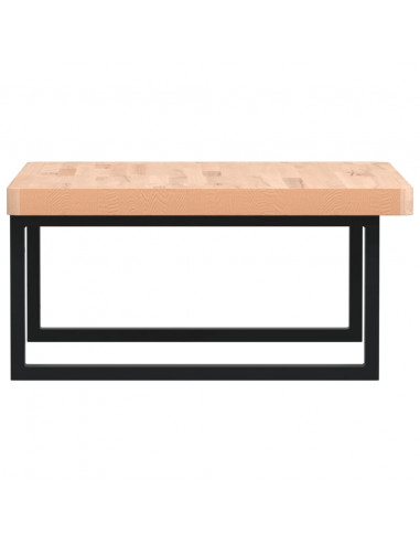 Ripiano a Parete per Lavabo in Acciaio e Massello di Faggio