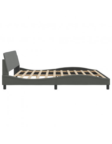 Giroletto con Testiera Grigio Scuro 200x200 cm in Tessuto