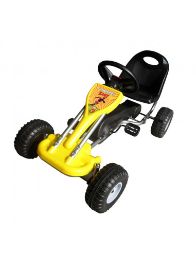 Go Kart Cavalcabile a Pedali Giallo