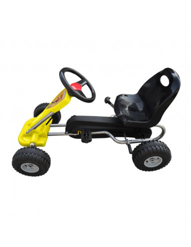 Go Kart Cavalcabile a Pedali Giallo