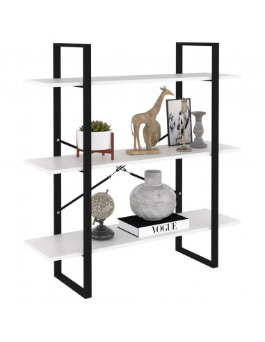 Libreria Bianca 100x30x105 cm in Legno Multistrato