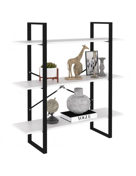 Libreria Bianca 100x30x105 cm in Legno Multistrato