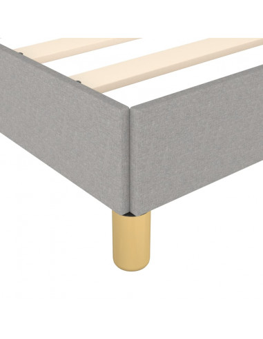 Giroletto con Testiera Grigio Chiaro 140x190 cm in Tessuto