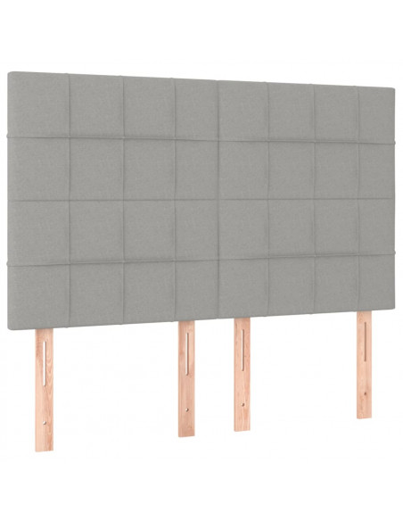Giroletto con Testiera Grigio Chiaro 140x190 cm in Tessuto