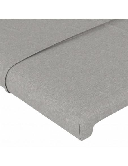 Giroletto con Testiera Grigio Chiaro 140x190 cm in Tessuto